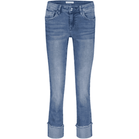 Red Button Ladies Jeans - Lulu Turnup Light Stone Used