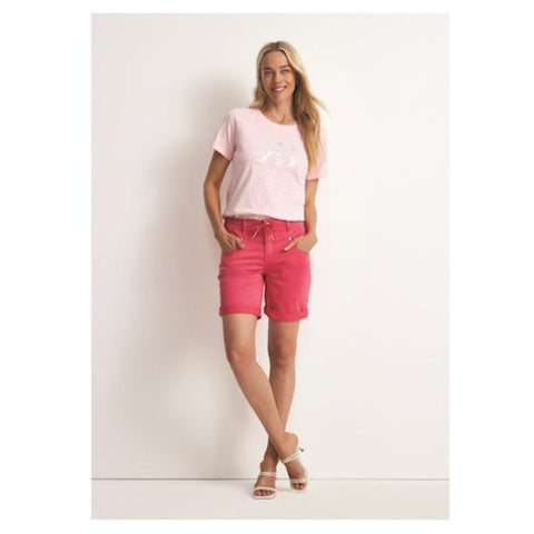 Red Button Ladies Relax Shorts - Rasberry