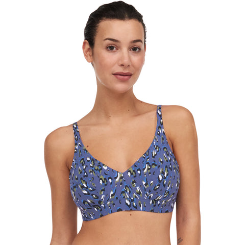 Chantelle Swimwear Ladies Bikini Top - Blue Leopard