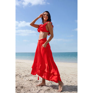 Naia Beach Ladies Skirt - Kiki Red