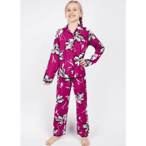 Cyberjammies Girls Pyjamas - Natasha Cerise Floral Print Pyjama Set