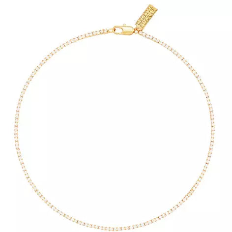 18ct gold plated short necklace with CZ stones 