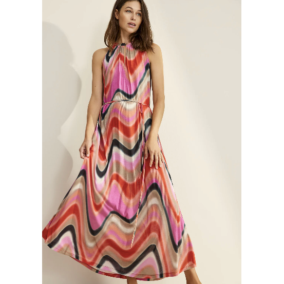 Summum Woman Ladies Halter-Neck Dress - Wave Print Medium Summum Woman Ladies Halter-Neck Dress - Wave Print Medium