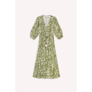 Suncoo Ladies Dress -Chafia Leaf Print