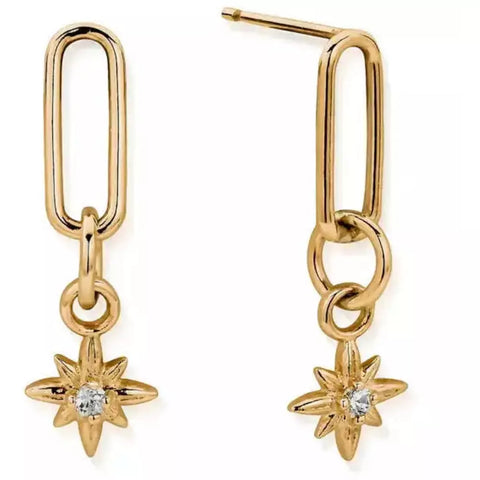 ChloBo Ladies Gold Divine Journey Link Earrings