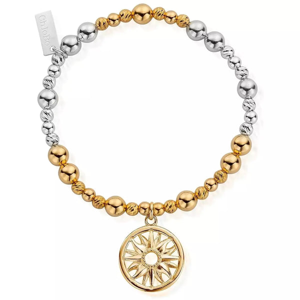 ChloBo Ladies Bracelet - Gold & Silver Sun Mandala