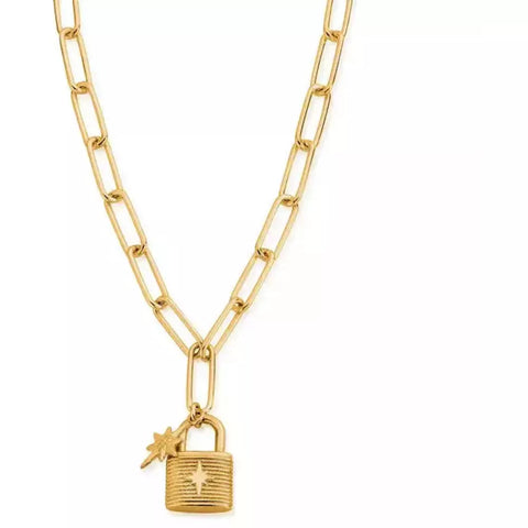 ChloBo Ladies Necklace - Gold Link Chain Treasure Dreams