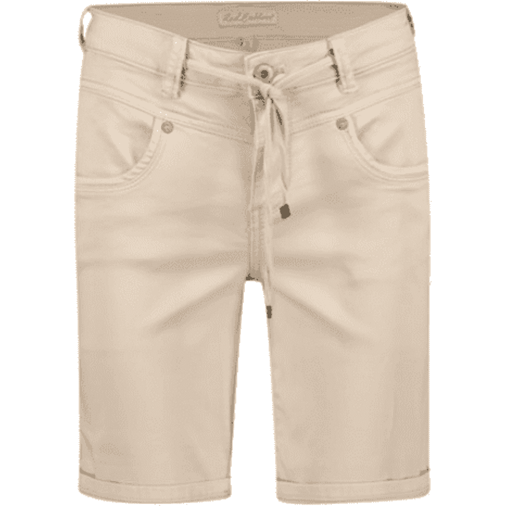 Red Button Ladies Shorts - Sand