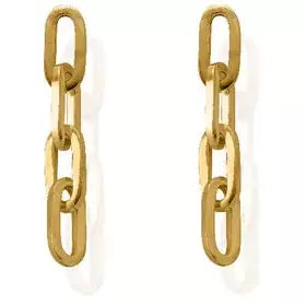 four gold links dangle earrings