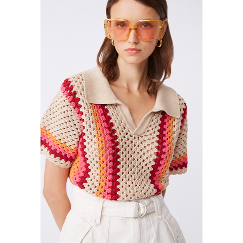 Suncoo Ladies Jumper - Perisol Stripe Retro